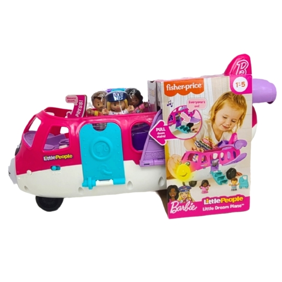 Barbie Little Dream Plane Fisher-Price Little People Interactive Learning Toy - Picture 1 of 10